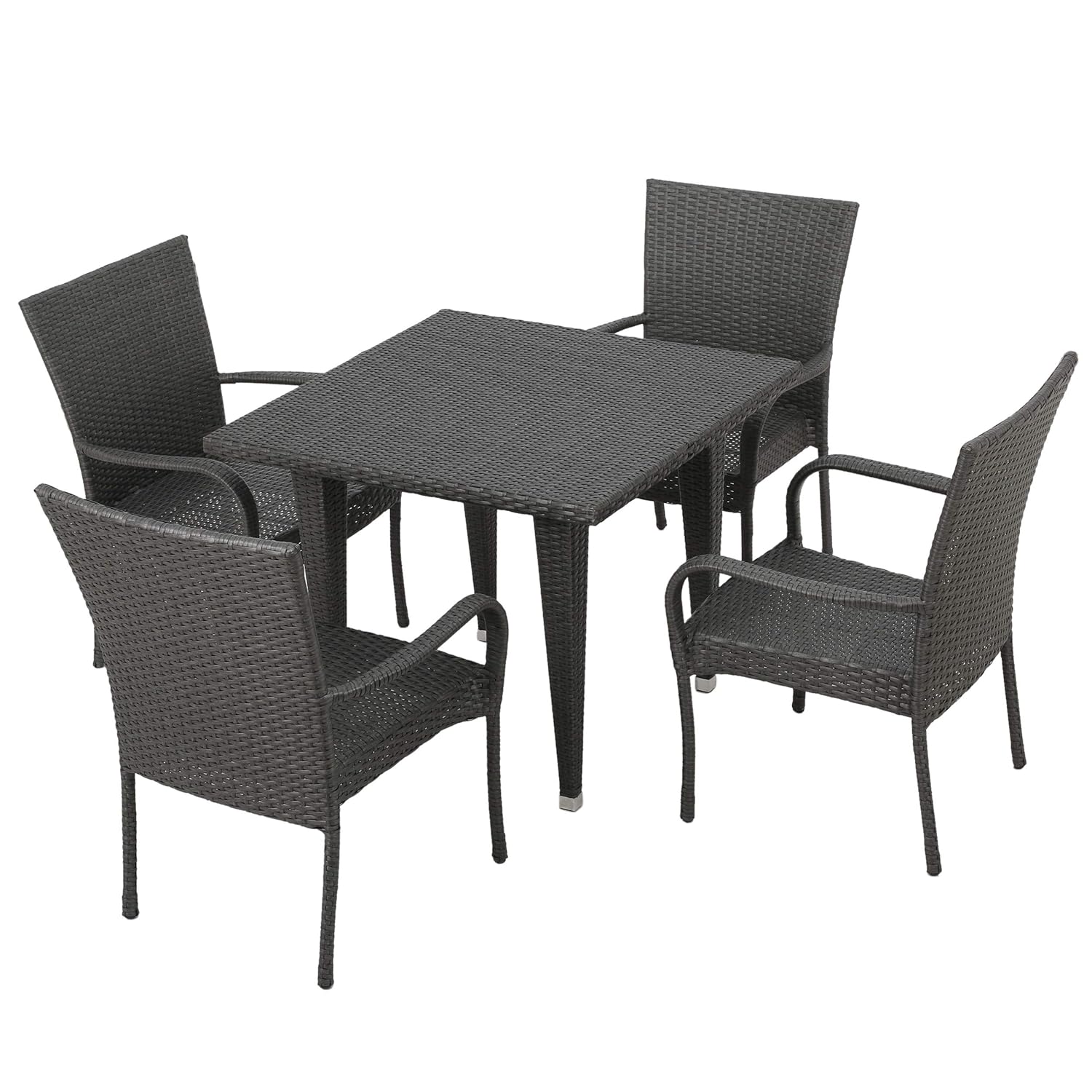 Best outdoor grey wicker 5 piece dining set