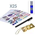 Kare & Kind Essential Oil Bottle Sticker Kit - Includes: 975x Essential Oil Bottle Labels (in 4 Different Sizes), 1x Metal Tool for Opening/Sealing Essential Oil Bottles and 1x Pen for Label Writing