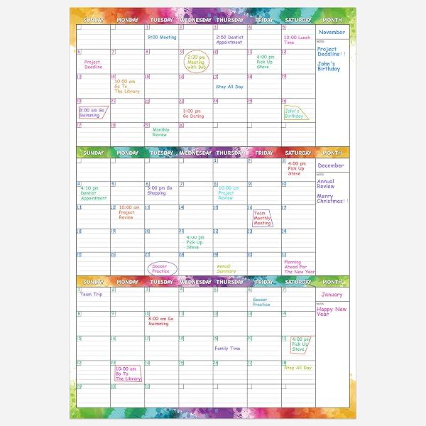 amazon-com-large-dry-erase-calendar-for-wall-undated-3-month-wall-calendar-28-x-40-erasable-reusable-laminated-white-board-calendar-office-products