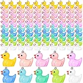 Soaoo 10 Colors Resin Duck Charms Pendants Mini Resin Duck DIY Pendants with Screw Eye Pin Jewelry Craft Supplies for Charm DIY Making Bracelet Earring Necklace Keychain Making Decor