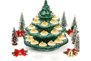 Deviled Egg Christmas Tree, 3 Tier Deviled Egg Container with 26 Slots, Reusable Resin Eggs Holder, Serving Plates Ornament f