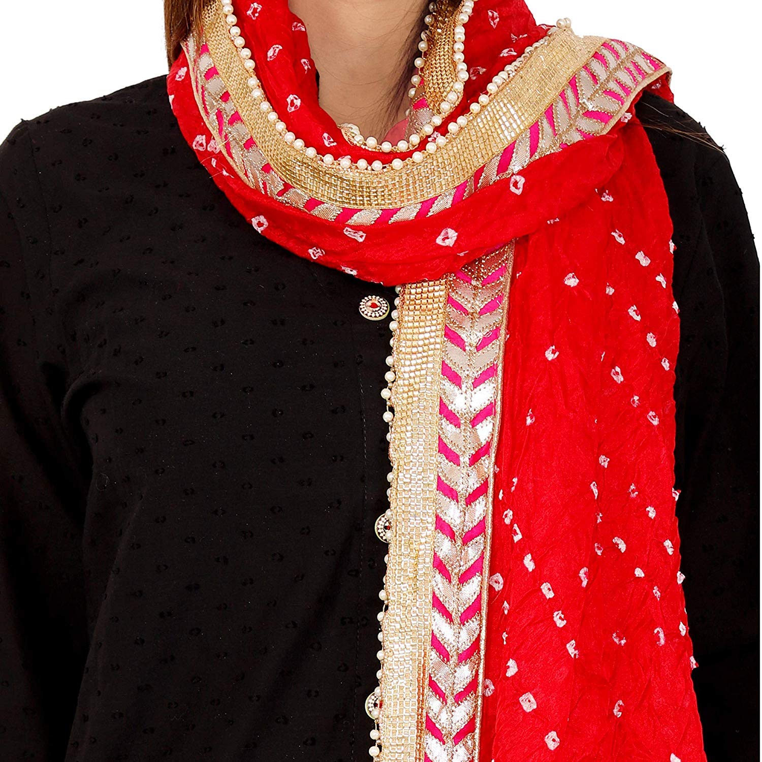 beriya fashion lifestyle art silk embellished women's dupatta bandhani bandhej jaipuri rajasthani dupatta