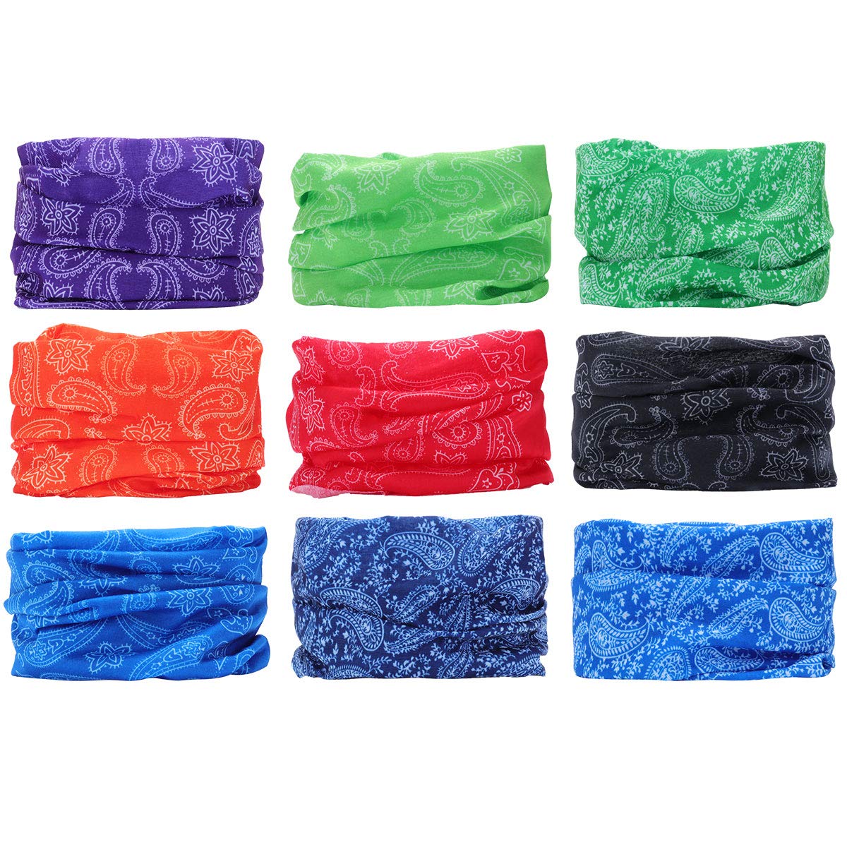 YouGa Multifunctional Headband - 6/9/12 Elastic Tube Scarf Headwear UV Resistance 3D Magic Mask, Seamless Headbands Bandana, Sports Headwrap Balaclava