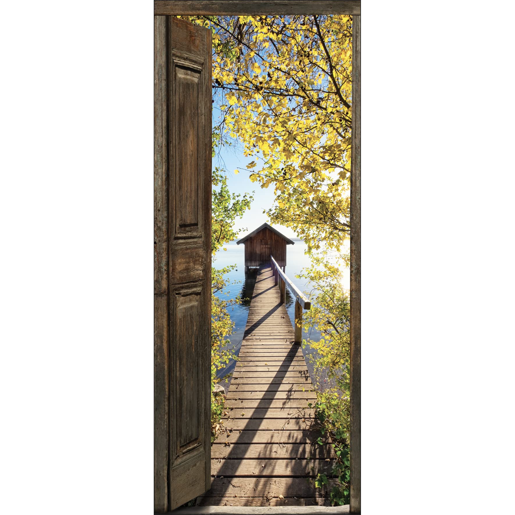 PLAGE 141065 Sticker Trompe L'Oeil Window - Saguay, Multicolour (204 x 83 cm)