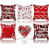 Tudomro 6 Pcs Valentines Day Pillow Covers 18x18 Inch Valentine Pillows Decorative Throw Pillows Covers Heart Themed Pillow for Sofa Home Couch Cushion Covers (Plaid Heart)