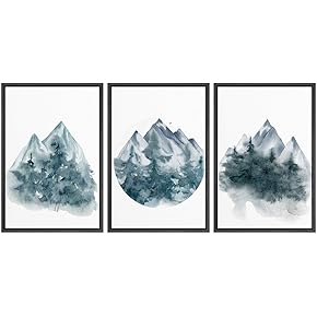 SIGNWIN 3 Piece Framed Canvas Wall Art Abstract...