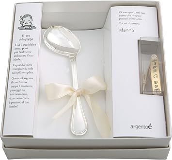 Cucchiaio bimbo in argento con curvatura