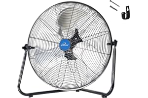 iLIVING 20 Inch Heavy Duty Floor & Wall Mount Fan - 5500 CFM High Velocity, 160-Watt, 3-Speed, Industrial Cooling for Garage, Workshop, Office, Home - UL Listed, Black