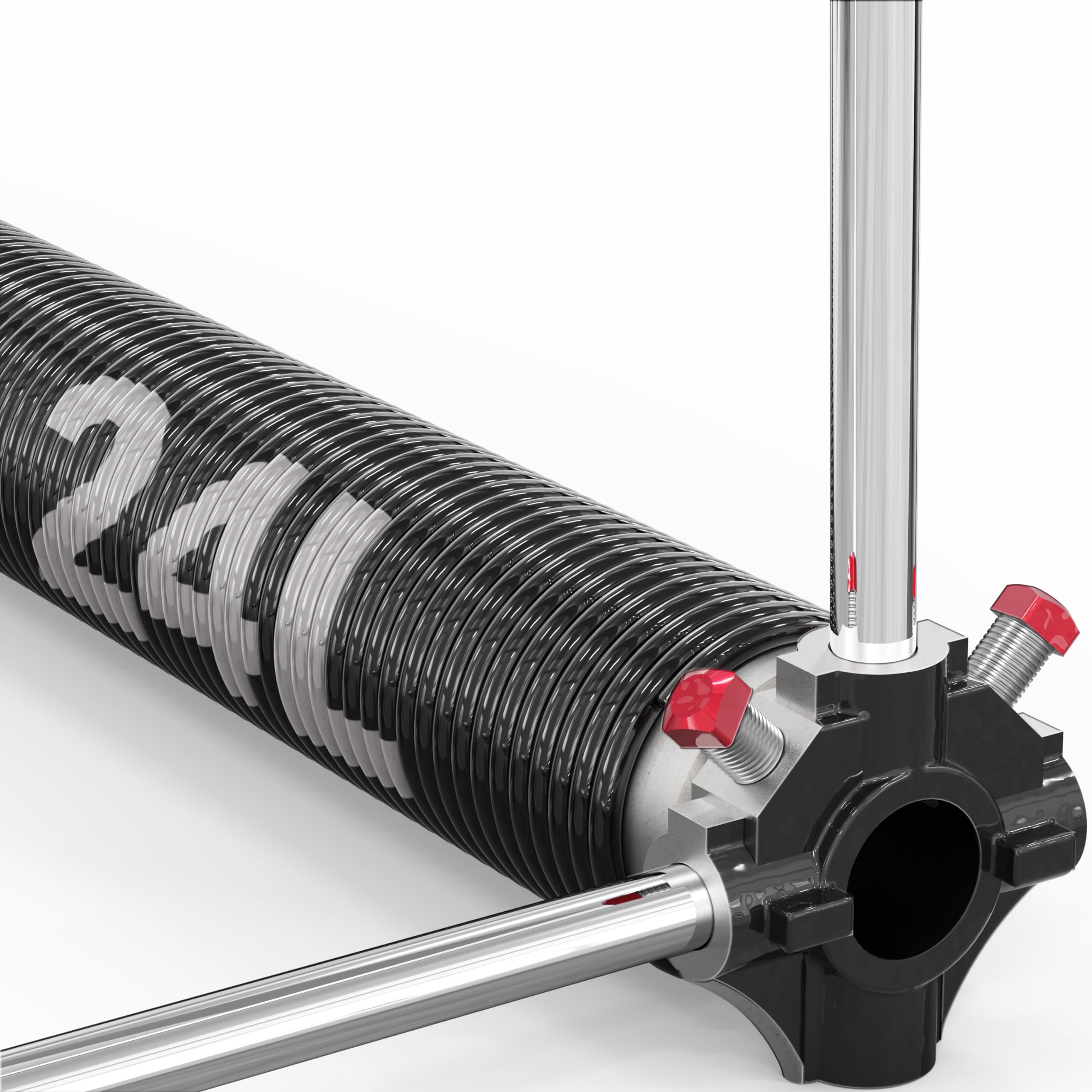 Blesseras 225 x 24 Left Hand Wound Garage Door Torsion Spring with Non-Slip Winding Bars, 0.225 X 2'' X 24'', Left-Wound for Right Side, Black Winding Cone, Single Pack Image