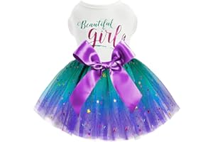 SHIFENMEI Dog Dress Dog Dresses for Small Dogs Girl Mesh Puppy Dress Summer Dog Clothes Yorkie Chihuahua Teacup Outfits Clothing Apparel Pet Cat Princess Dress Dog Birthday Outfit