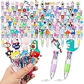 Humyoun 80 Pcs Mini Multicolor Pen in One 4 in 1 Valentines Cute Fun Ballpoint Ink Pens Bulk Fun Gifts for Birthday Valentines Stationery Party Favor Office Supplies (Assorted Style)