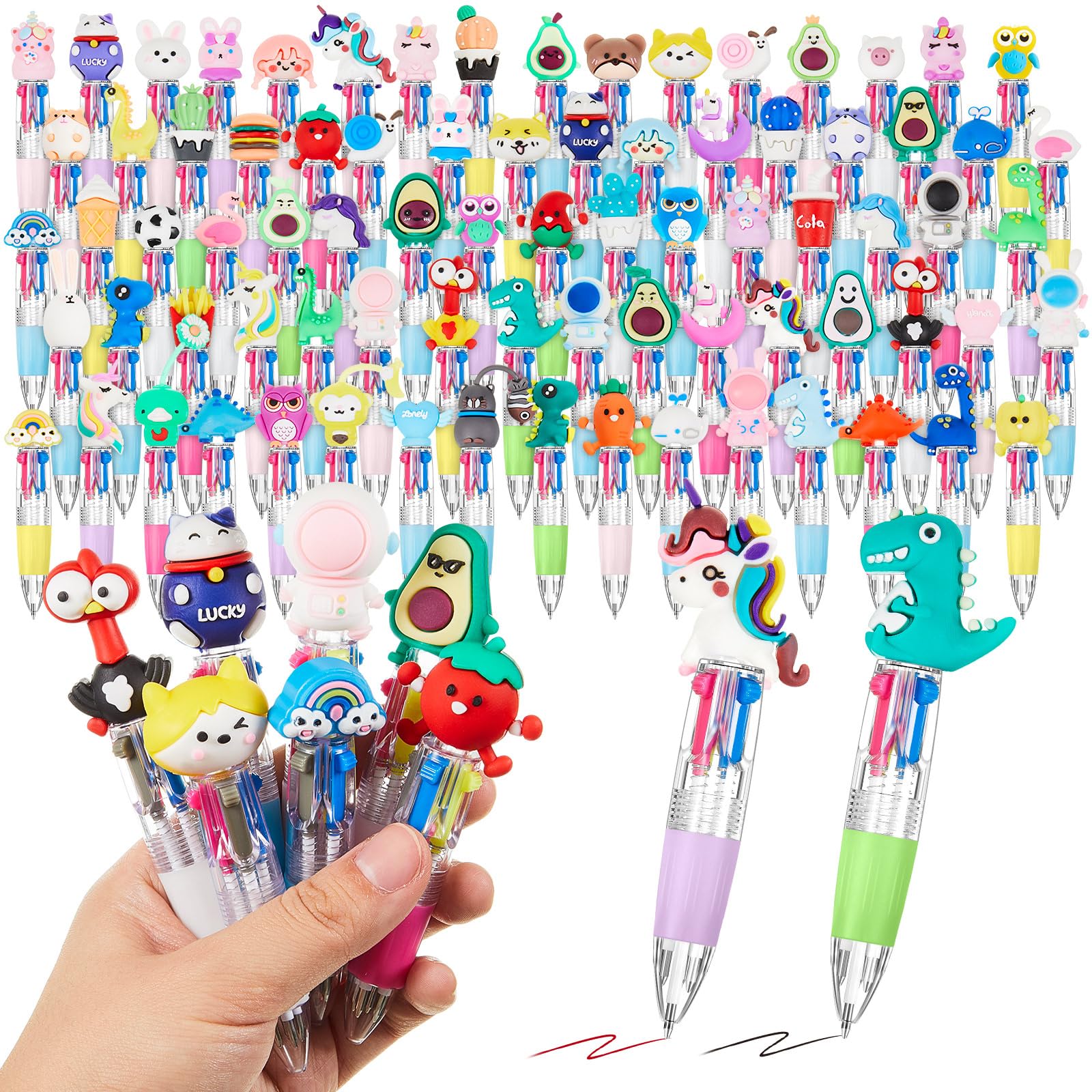Photo 1 of Humyoun 80 Pcs Mini Multicolor Pen in One 4 in 1 Easter Cute Fun Ballpoint Ink Pens Bulk Fun Gifts for Birthday Party Favor Easter Basket Stuffers Office Supplies (Assorted Style)