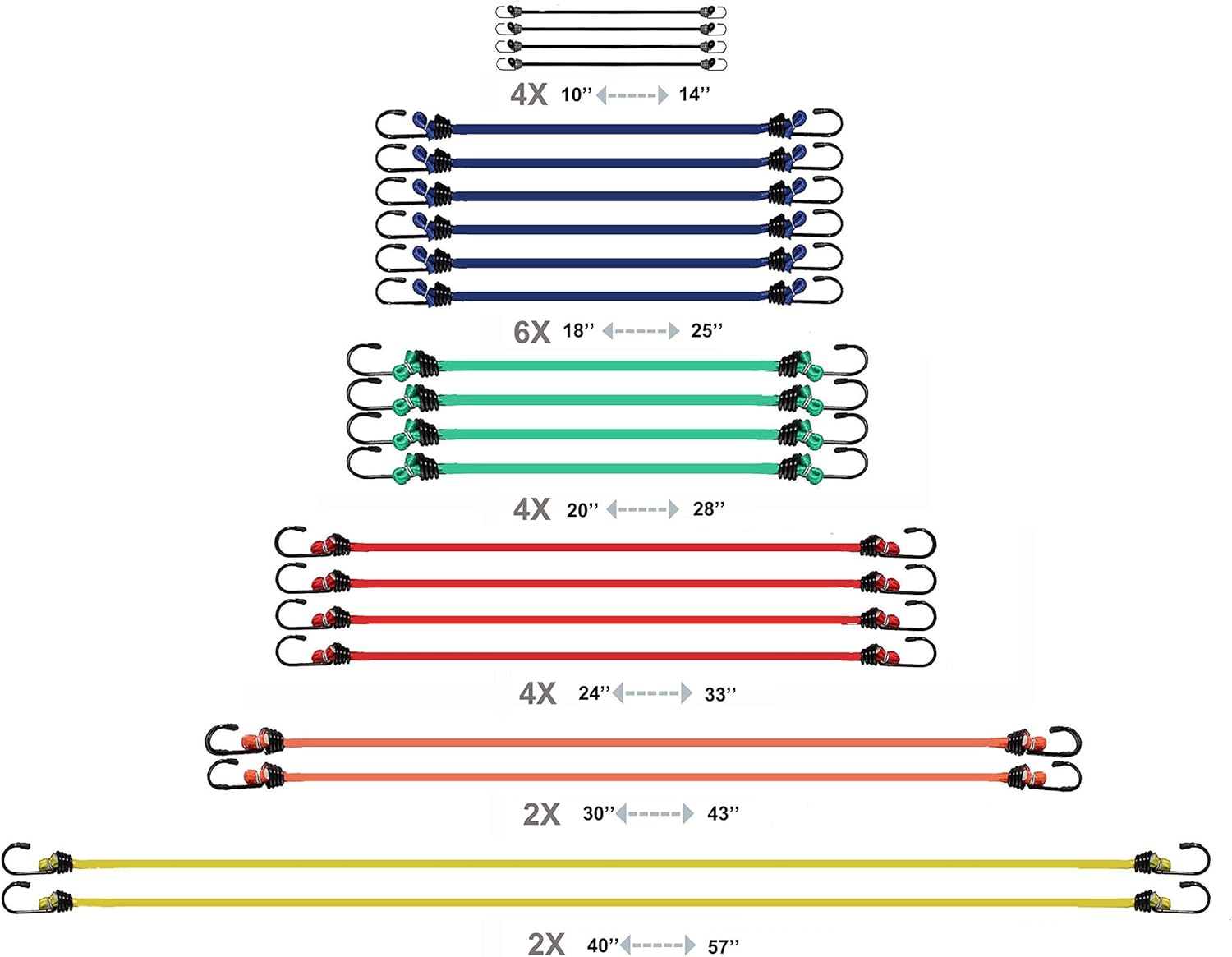 CARTMAN Bungee Cord 22pcs & Clamp 2pcs in Jar: Home Improvement