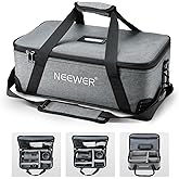 NEEWER Carrying Bag with Movable Foam Padded for Studio Light Q300 Vision 4 ML300 CB60B RGB CB60 MS60B MS60C MS150B, Durable Oxford Cloth Transit Bag Travel Case with Shoulder Strap & Handle, PB5