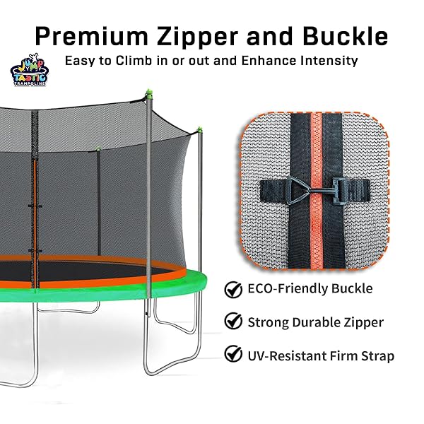 14FT TRAMPOLINE NET REPLACEMENT WITH 6 CAPS, TRAMPOLINE NET FIT FOR 14FT ROUND-6 STRAIGHT POLES(NOT INCLUDE POLES)