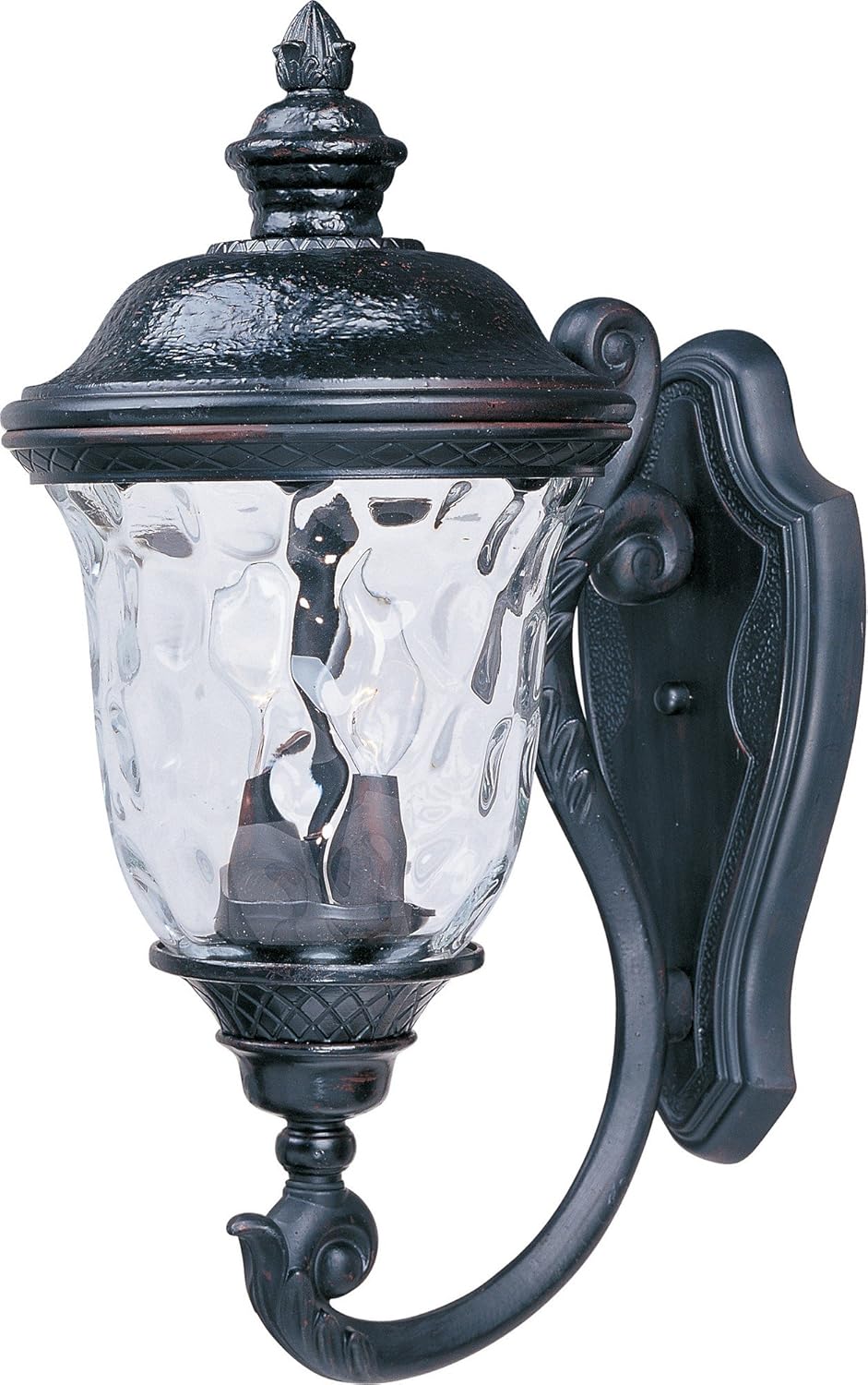 Maxim Lighting 3423WGOB Carriage House DC 2-Light Outdoor Wall Lantern, Bottom Mount, Oriental Bronze Finish