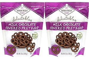 Hayden Valley Foods Milk Chocolate Covered Pretzels - 5 oz (Pack of 2) - Gourmet Naturally Flavored Pretzels