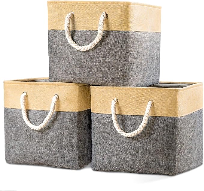 Prandom Large Foldable Cube Storage Baskets