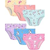JAHSIYI 100% Cotton Girls Underwear Tagless Comfort Toddler Panties (6-Pack)