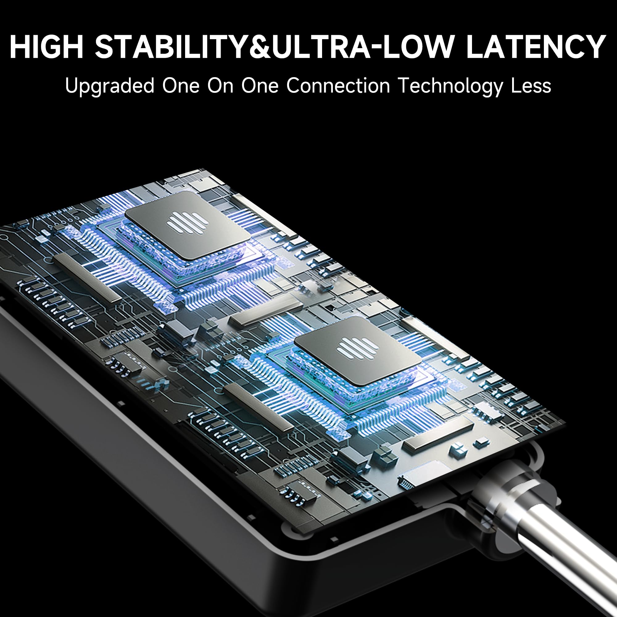 Wireless Microphones, Wireless Microphone with One-to-One Chip Connection, 40H Rechargeable Battery, 200FT Range, Plug and Play, Ergonomic Design,Less Latency Microphone for Singing, Speech, Party