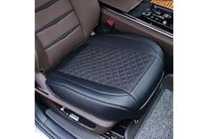 Suninbox Leather Bottom Car Seat Covers,Front Seat Only Black Ice Silk Car Seat Cushion Pad Mat,Ventilated Breathable,Car Seat Protector for Leather Seats (1 Pack Black)