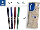 Pilot V7 0.7mm Liquid Ink Rollerball Tip Set – Black Blue Red Green (Pack of 4) view 2