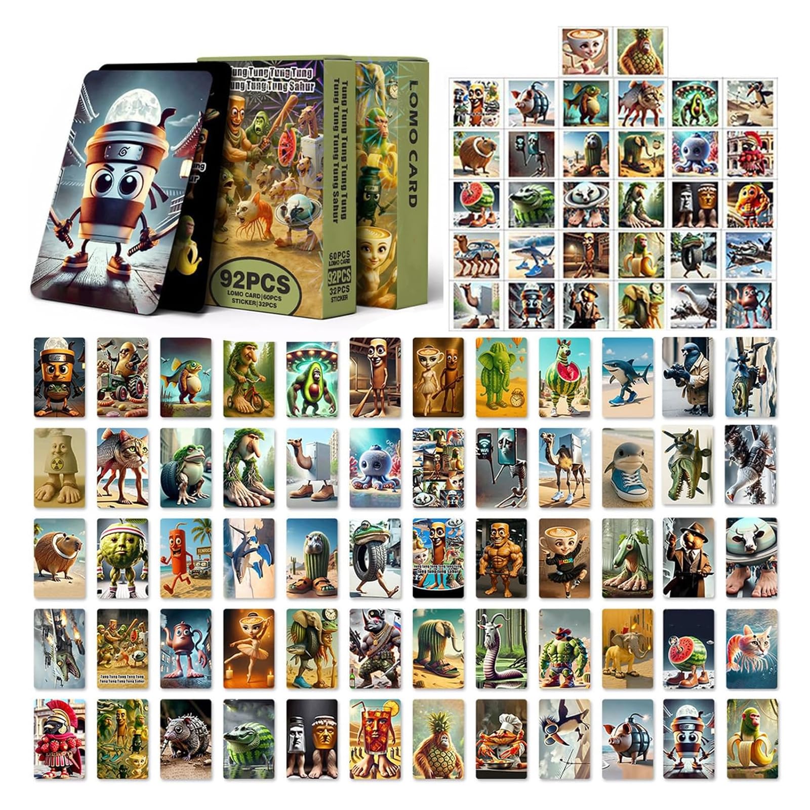 Italiian Braiinrot Cards, 92pcs Braiinrot Cards Gifts,No Duplicates Fun Card Collection, Gifts for Fan