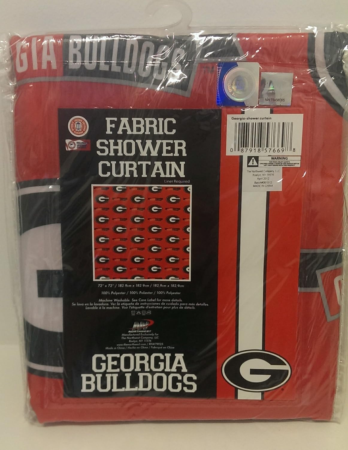Georgia Bulldogs Fabric Shower Curtain Amazon In Sports Fitness