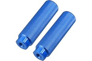 A ABSOPRO Rear Foot Pegs Footrests Blue for BMX MTB Bike Bicycle Fit 3/8 Inch Axles (Set of 10)