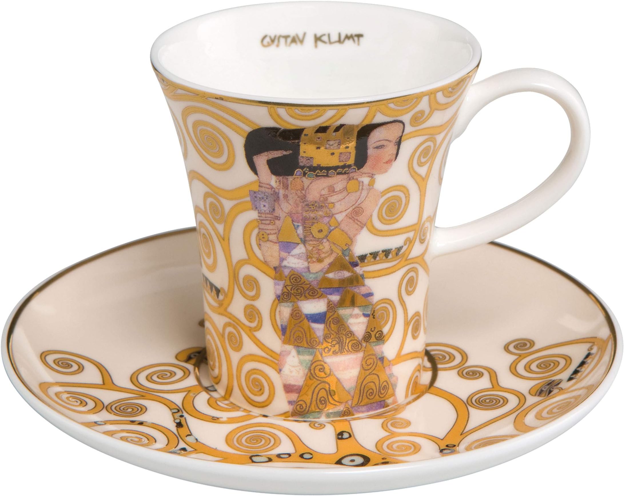 Goebel 67-011-62-1 Espresso Cup with Saucer Gustav Klimt The Expectation Porcelain Multi-Coloured 0.1 L 12 x 12 x 7.5 cm