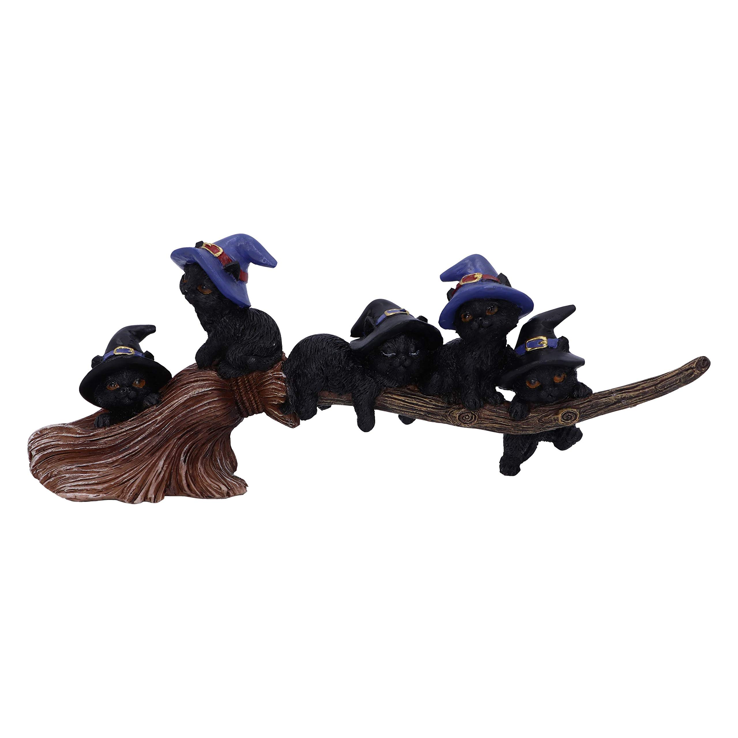 Nemesis Now Purrfect Broomstick Witches Familiar Black Cats and Broomstick Figurine,27.5cm — image 1