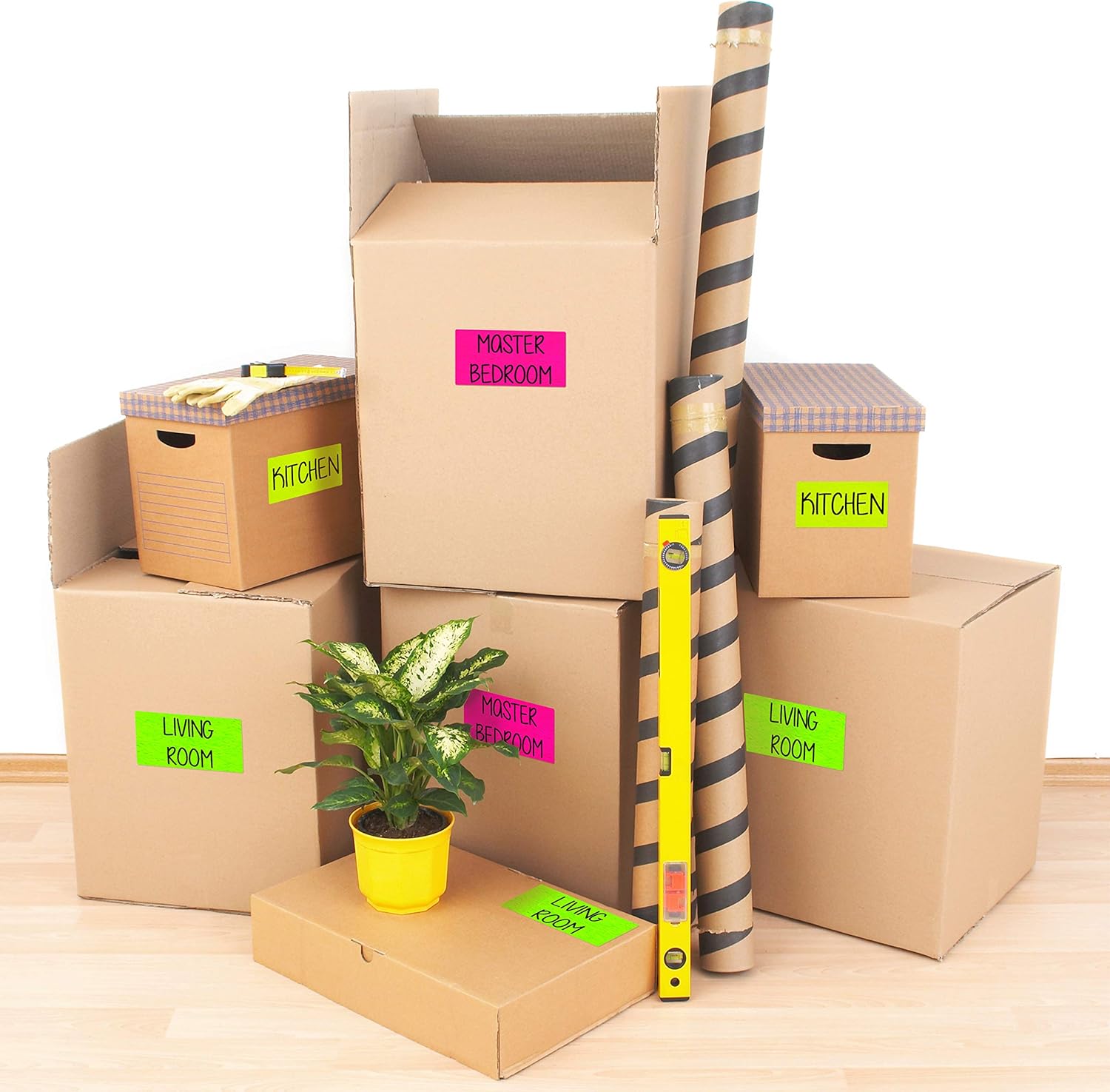 Avery Multipurpose Labels, Removable, Assorted Neon, 2 x 4 Inches, Pack of 120 (6481) : Office Products