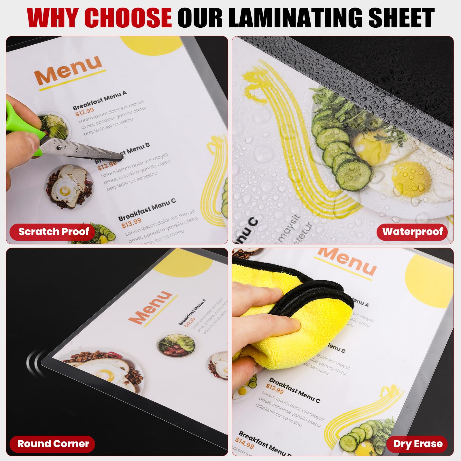 CAREGY 300 Pack Laminating Sheets, Holds 8.5 x 11 Inch Sheets,5 Mil Thermal Laminating Pouches,9 x 11.5 Inches Lamination Sheet Paper for Laminator, Clear, Letter Size, Office and School Supplies