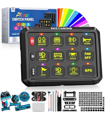 Amazon.com: Auxbeam 8 Gang RGB Switch Panel RB80 XL 5 Inch Switch