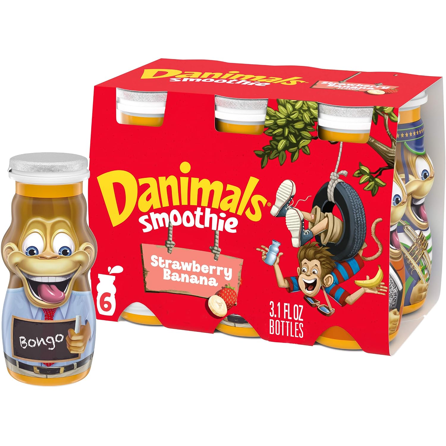 Danone danimals smoothie drink swingin' strawberry banana - 6 ct (036632036414)