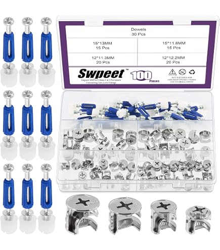 20 Tuercas De Leva – Conector Para Muebles – 11.65x10.2mm – Excentrica Para Cajones – Uxcell