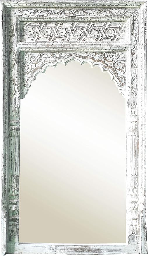 Orient Spiegel Wandspiegel Inara 122cm Gross Weiss Grosser Marokkanischer Flurspiegel Mit Holzrahmen Orientalisch Verziert Orientalischer Vintage Badspiegel Ohne Beleuchtung Als Orientalische Deko Amazon De Kuche Haushalt