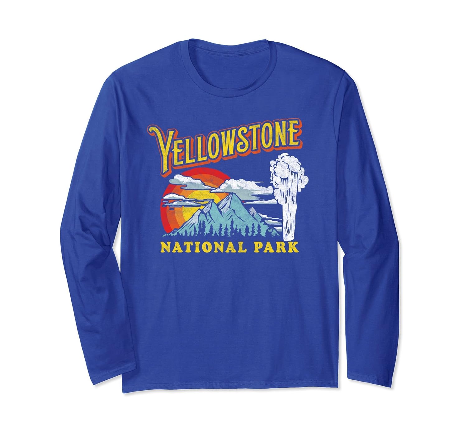 Vintage Yellowstone National Park Geyser Long Sleeve Shirt-ANZ