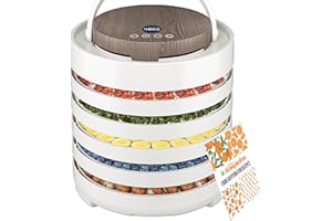 Konfintos 5-Tray Food Dehydrator Machine for Jerky & Fruits, 500W with Digital Timer and Temperature Control, Large BPA-Free 