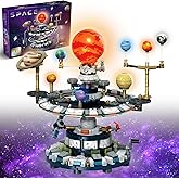 Spinning Solar System Space Building Kit,Compatible with Lego Space with 9 Planets Rotatable & Rocket Sets STEM Educational Space Toy Solar System for Kids for Boys Girls 6-14 and Adults(964 Pcs)