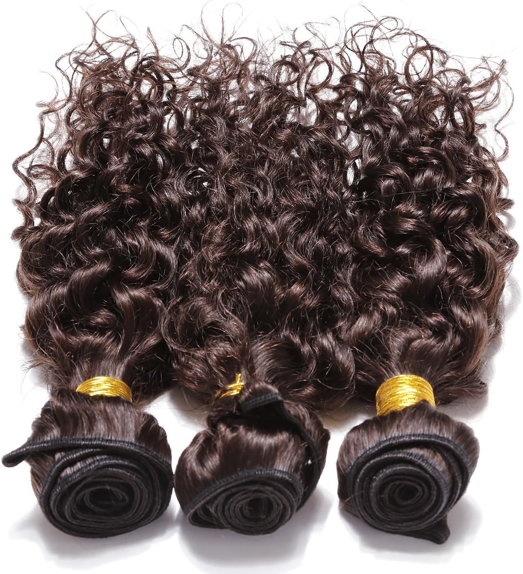 Goldenperfect Brazilian Remy Hair Deep Curl 100% Real Human Hair (24"24"24", 2# - Dark Brown)