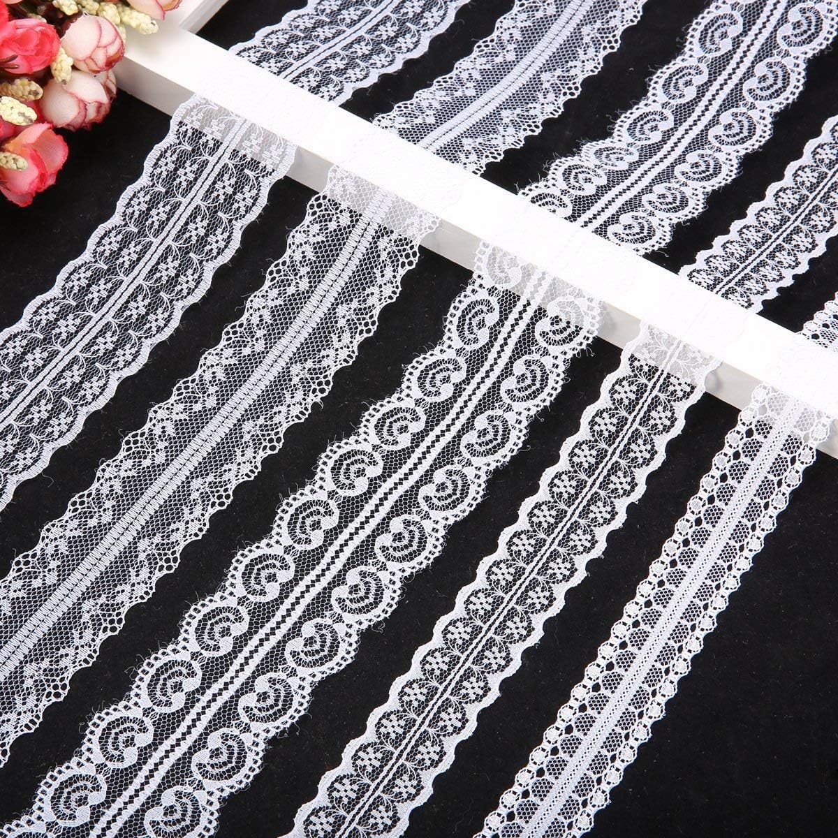 POAO 5 x 11 Yards Lace Ribbon by The Roll Crafts Sewing Wedding Party Draping DIY Decorations