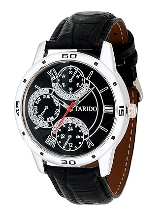 Tarido Styles Black Round Dial Analog Wrist Watch for Men