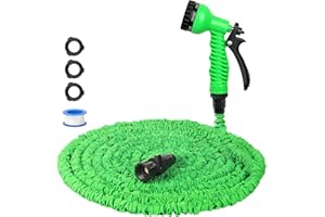 IOFLASK Garden Hose Water Pipe Expandable: 50FT Flexible Water Hose with 7 Function Hose Nozzle, Lightweight Hoses Pipe for Gardening