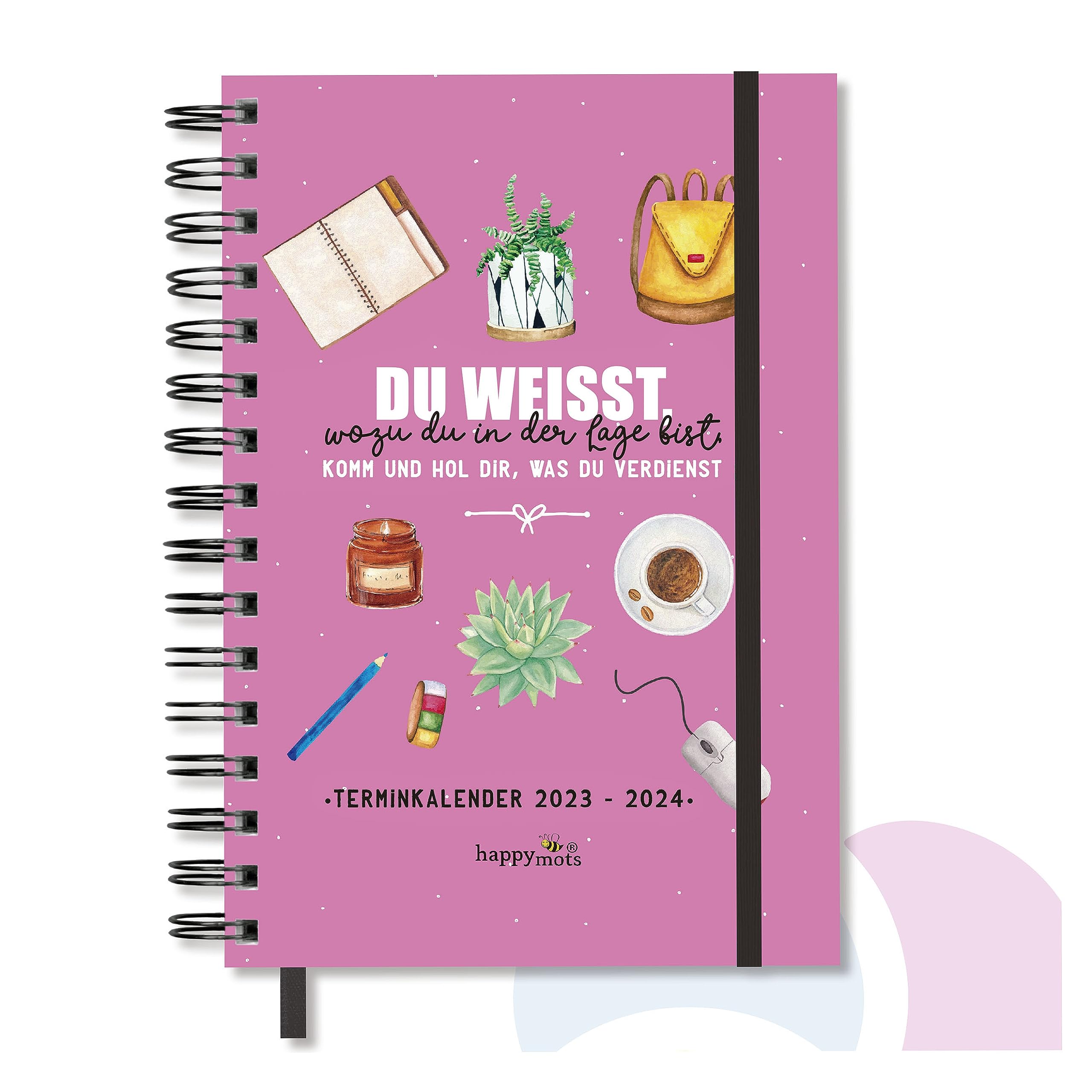 HappyMots 2023 2024 Diary Weekly Planner A5 School Planner Includes Planner, Calendar and Stickers, Intervals: September 2023 - August 2024 - in German