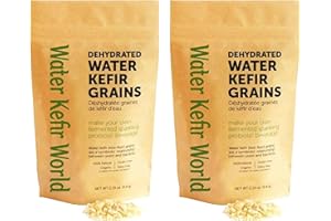 HAPPY GUT Organic Heirloom Starter Unlimited Usage Dehydrated Water Kefir Grains by Water Kefir World- Grown in Organic Specialty Sugars and Natural Spring Water - Organic, Vegan, Gluten-Free, and Caffeine-Free