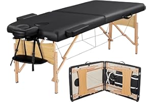 Yaheetech Massage Table Portable Lash Beds Spa Bed Massage Couch Foldable Spa Tables Adjustable 2 Fold with Non-Woven Bag 28 