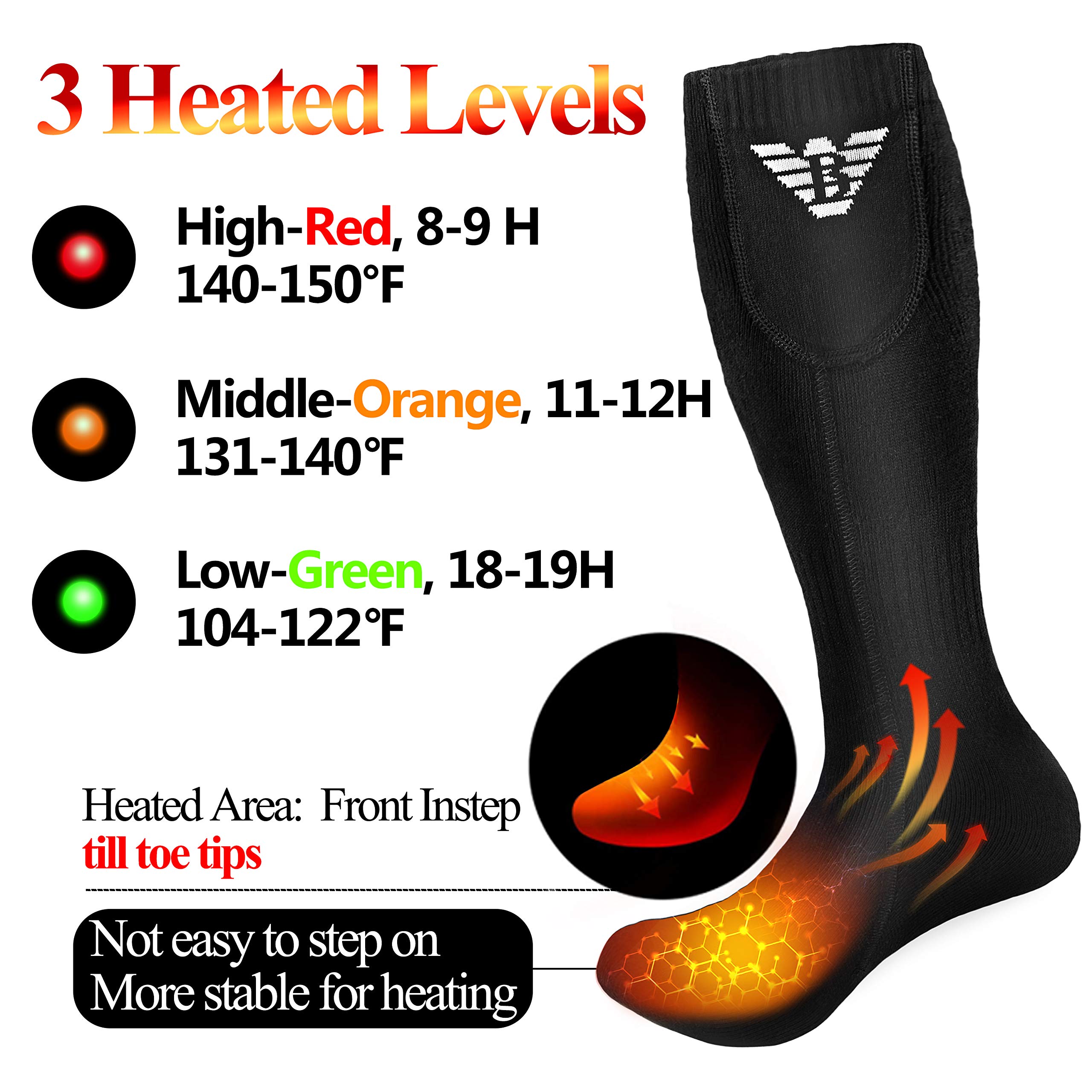 Heated Socks for Men Women - Electric Socks Rechargeable, Thermal Battery Heating Socks Winter Outdoor Motorcycle Golf Hunting Skiing
