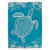 Sand Cloud Extra Large Turkish Beach Towel - Free 100% Organic Cotton Yarn Quick Dry for Beach, Picnic, Blanket or Bath As Seen on Shark Tank Marine Life (Crush Turtle Teal)