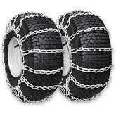 OakTen Set of 2 20x10x8 20x10x10 Tire Chains for Lawn Garden Tractors Mowers and Rider, 2-Link Lawn Tractors Tire Chains